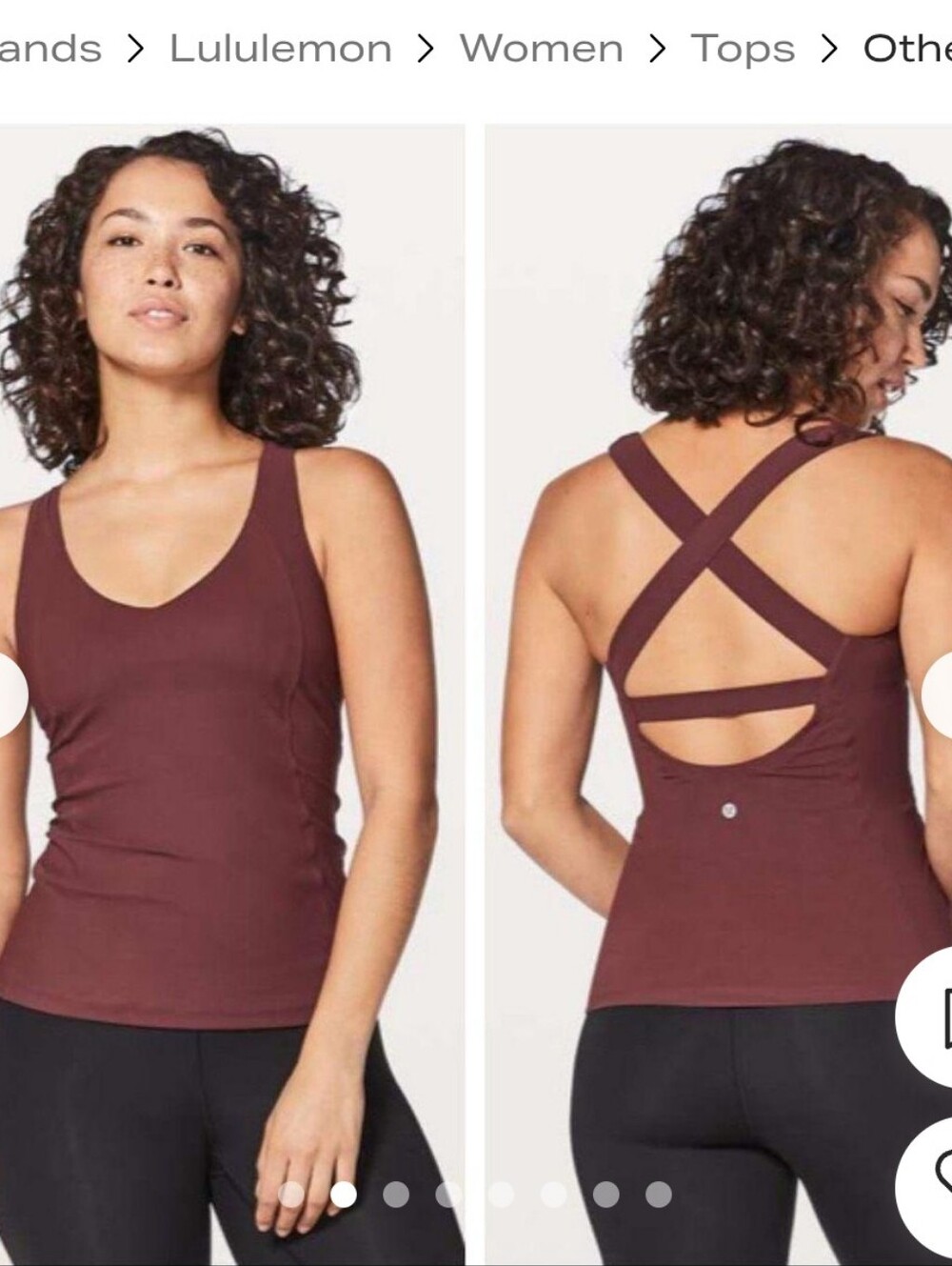 LULULEMON ATHLETICA Long Breath 2 In 1 Tank - Vintage Size 8